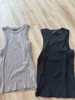 Banana Republic Ribbed Tank Tops in Black and Taupe